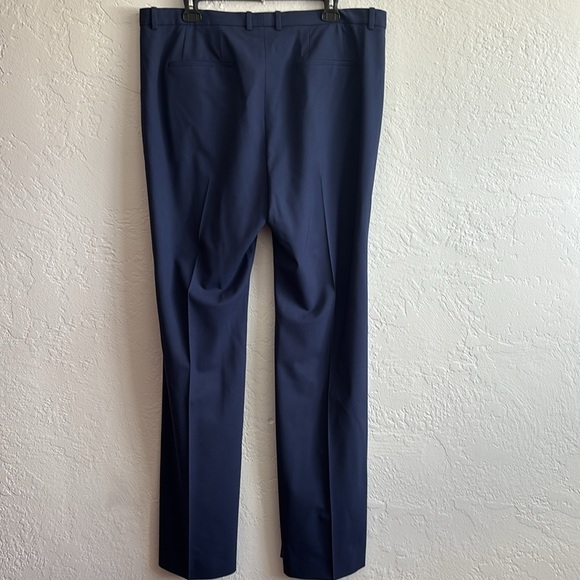 NWT Theory Demitria 4 Sea Blue traceable Wool flat front creased pants trousers - Picture 8 of 9